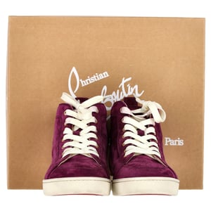 Christian Louboutin Rantus Hoge Sneakers in Paarse Suède
