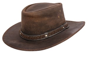Cowboy Aussie Bush-hatt i äkta läder