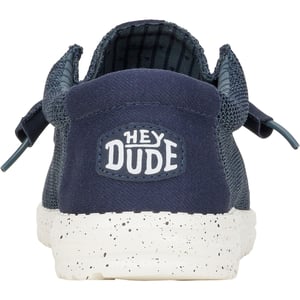 HEYDUDE Wally Stretch Mesh Polyester Men's Navy Boat Shoes