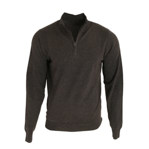 Premier Mens 1/4 Zip Neck Knitted Sweater (Charcoal)