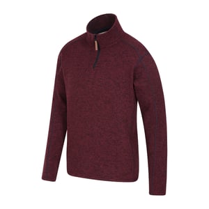 Mountain Warehouse Mens Idris II Half Zip Fleece Top (Mörkröd)