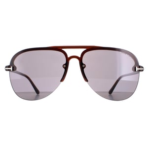 Tom Ford Aviator Mens Shiny Light Brown Smoke Terry 02 FT1004