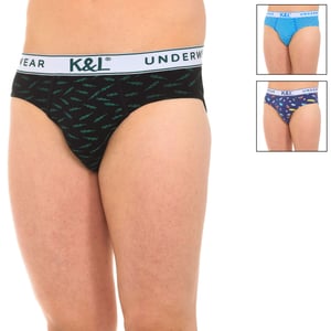 Pack-3 Men's Printed Breathable Fabric Slips KL3005
