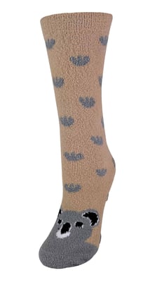 Ladies / Womens Fluffy Non Slip Slipper Socks with Animal Designs