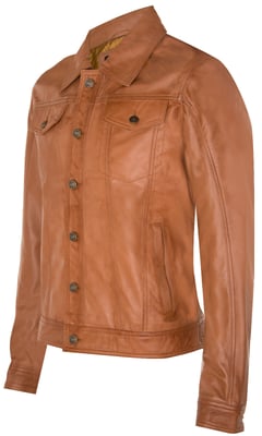 Trucker Slim Fit Leather Shirt Jacket