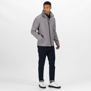 Regatta Mens Ablaze Printable Softshell-jacka (Rock Grey/Black)