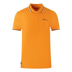 Aquascutum Twin Tipped Collar Brand Logo Orange Polo Shirt