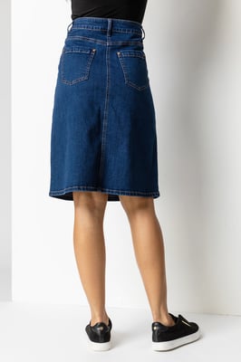 Cotton Denim Stretch A line Skirt