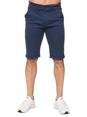 Enzo | Heren Slim Fit Stretch Chino Shorts - Blauw