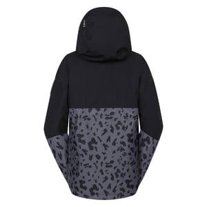 Dare 2B Womens/Ladies Snowburst Leopard Print Overhead Ski Jacket (Black/Ebony Grey)