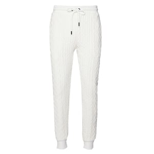 Criminal Damage Cable Knit Off White Träningsbyxor för herrar