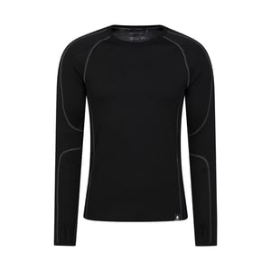 Mountain Warehouse Heren Asgard Merino Wol Base Layer Set (Zwart)