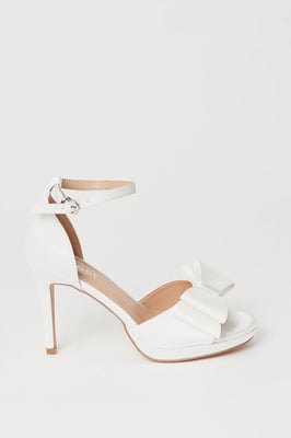 Tala Bridal Satin Structured Bow High Heel Platform Sandals