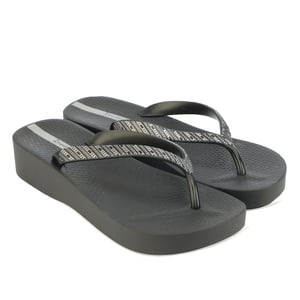 Ipanema Mesh Wedge Links teenslippers voor dames, zwart