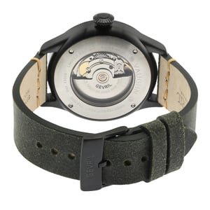 Gevril Men's Vaughn  Swiss Automatic Selitta SW200 Black/Beige Dial, Genuine Leather Watch