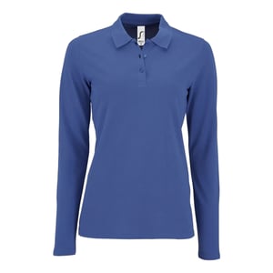 SOLS Dames/Dames Perfect Pique Poloshirt met Lange Mouwen (Koningsblauw)