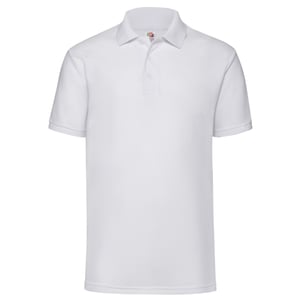Fruit of the Loom Heren Polycotton Pique Poloshirt (Wit)