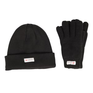 Mountain Warehouse Set kinder-/kids Thinsulate fleece muts & handschoenen (Zwart)