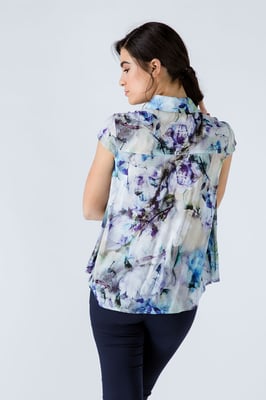 Gebloemd shirt met kapmouw