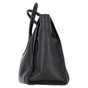 Celine Drummed Shoulder Luggage Tote Väska i Svart Läder