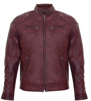 Leather Biker Zipped Racing Jacket