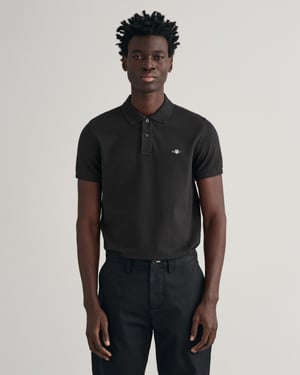GANT Mens Slim Fit Short Sleeve Shield Logo Pique Polo