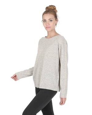 Crown Of Edinburgh Cashmere Damoversize Båthalströja Coe 008 Grå Melange