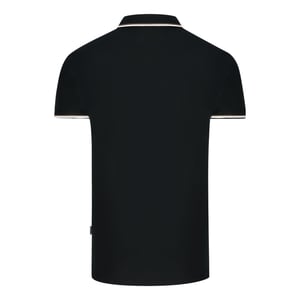 Aquascutum London Tipped Black Polo Shirt