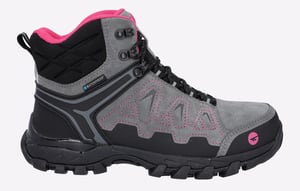 Hi-Tec V-Lite Explorer WP Koe-Suède Leren Wandelschoenen Voor Dames Grijs/Fuchsia