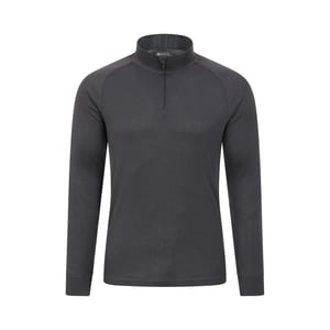 Mountain Warehouse Heren Talus Zip Neck Thermo Top met lange mouwen (Grijs)