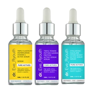 Squalane serum 30ml + Ashwaganda Vitamin C Serum 30ml + Peptid serum 30ml