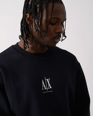 Armani Exchange Mens Embroidered A|X Centre Logo Crew Neck Sweatshirt