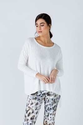 Stickad Jacquard Detalj Topp