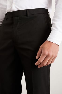 Slim Fit Black Essential Suit Trousers