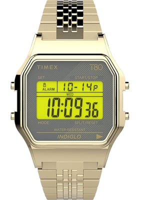 Timex T80 Unisex Goud Horloge TW2U93500