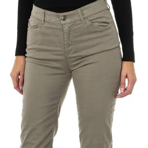Regular fit stretch fabric long pants 6Y5J18-5N0RZ woman