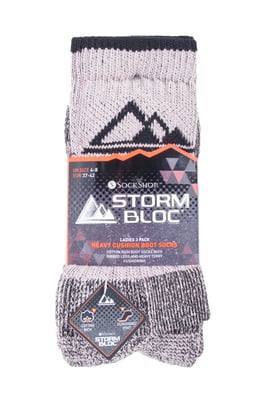 Storm Bloc - 3 Pairs Ladies Heavy Cushion Cotton Socks