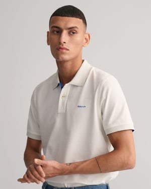 GANT regular fit short sleeve contrast piqué rugger