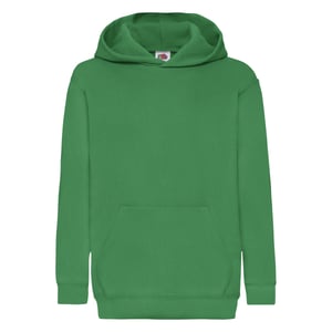 Fruit Of The Loom Kinder Unisex Sweatshirt Met Capuchon / Hoodie (Kelly Groen)