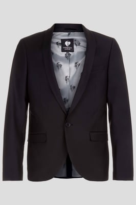 Ellroy Skinny Fit Black Wool Jacket