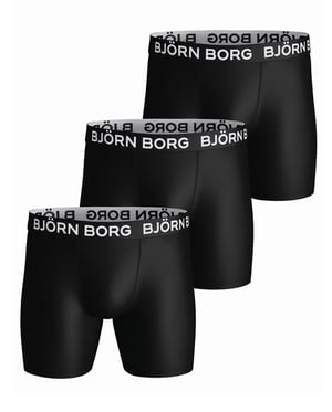 Björn Borg - 3 Pack Mens Performance Boxer Briefs | Sportunderkläder Shorts - Svart