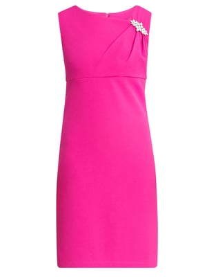 Chaselynn Short Sleeveless Empire Waist Sheath Dress With Embellished Neckline
