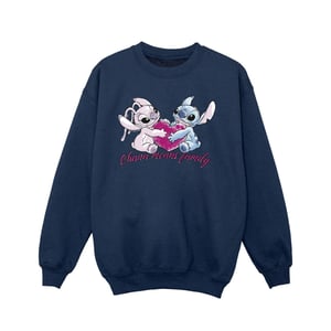 Disney Meisjes Lilo En Stitch Ohana Hart Met Engel Sweatshirt (Marineblauw)
