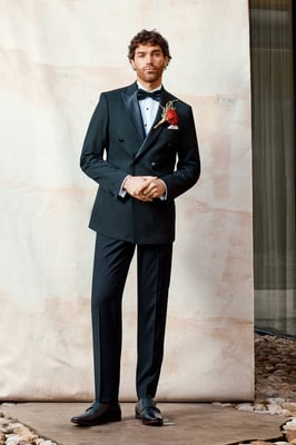 Black Double Breasted Tuxedo Jacket