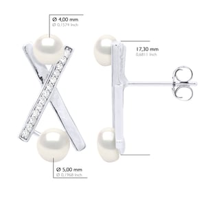 Earrings Strips - Real Cultured Freshwater Pearl Button 4-5 mm and 5-6 mm