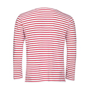 SOLS Mens Marine Long Sleeve Stripe T-Shirt (White/Red)