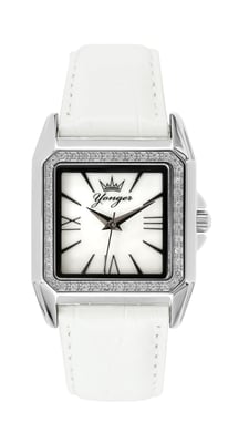 Yonger and Bresson: White Watch with Diamonds