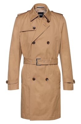 Men's Boss H-Hyde Trench Coat in Beige