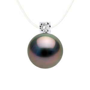 DIADEMA - Halsband - Nylon - Tahitipärla och äkta diamant