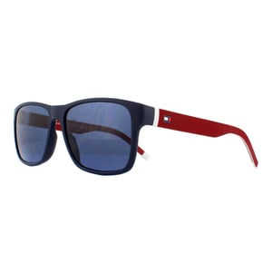Tommy Hilfiger rechthoek heren zwart rood wit blauw avio zonnebril